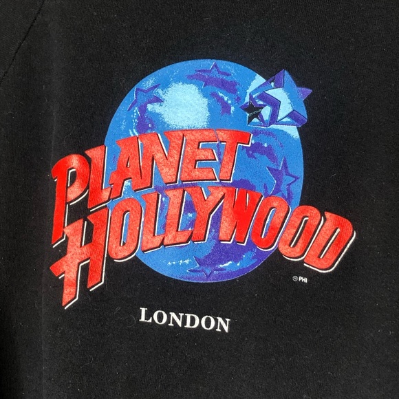 Planet Hollywood Vintage Pullover Graphic London Crewneck Sweatshirt Sweater - Picture 2 of 5